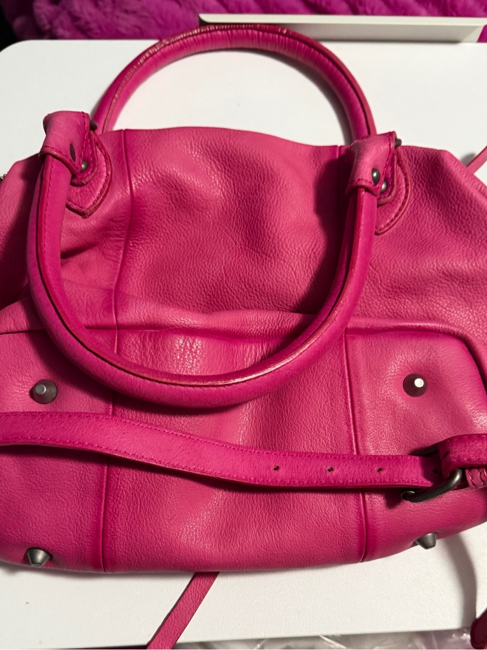 We the Free Very Berry Baby Emerson Leather Satchel - Picture 2 of 2